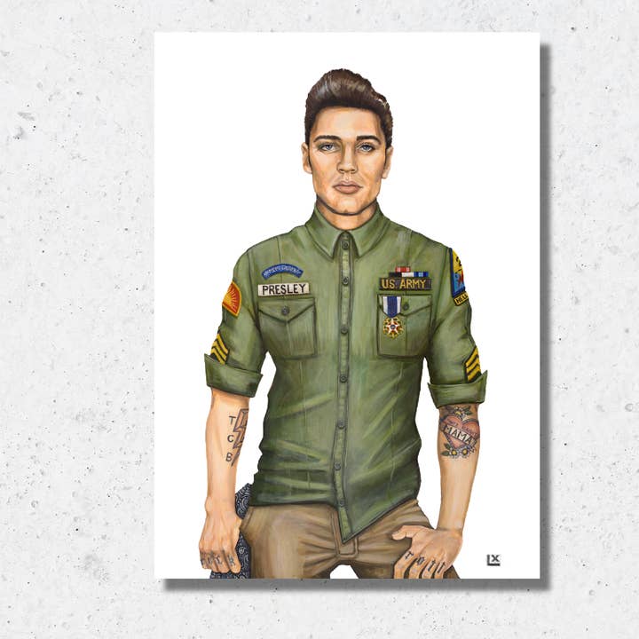 Elvis a retourné un imprimé papier pour la vente par LX Artworks