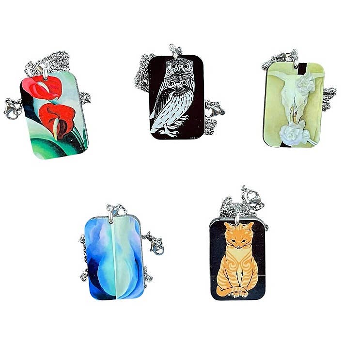 Miss Crabtree - Wholesale Halskettinghanger - Vincent Van Gogh Draagbare Kunst Iris Print Ketting2