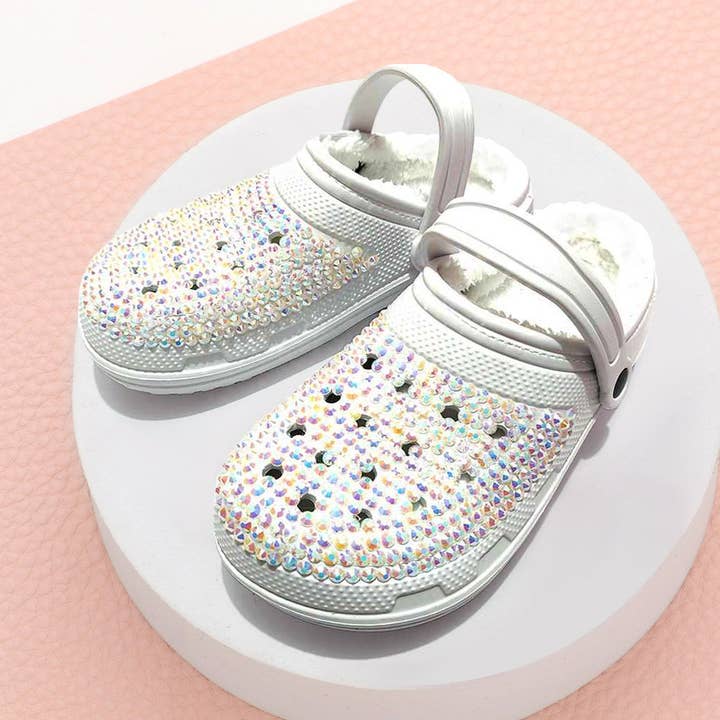 Sensibling Corp. - Wholesale Sandals - Women's - Bling Solid Faux Fur Rubber Sandals
8