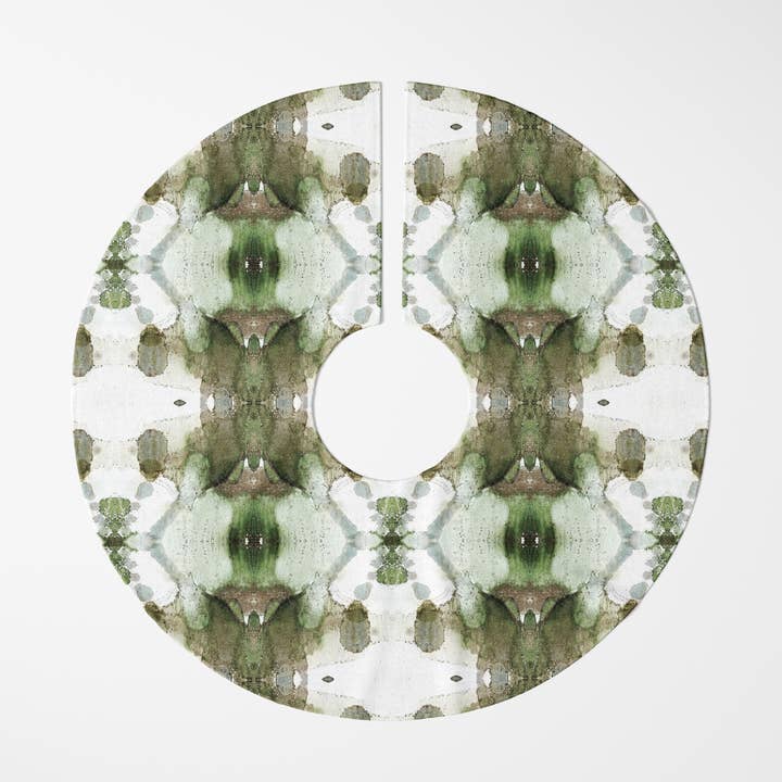 Jade Glitter Tree Skirt for wholesale by Windy O'Connor Art & Home