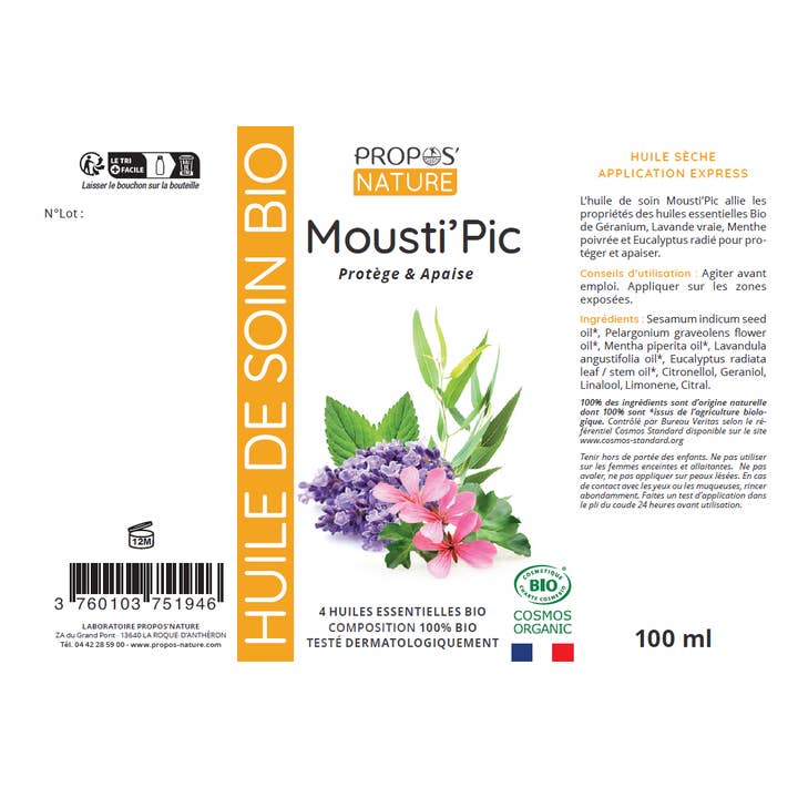 Propos'Nature - Wholesale Insect Repellent - Mousti'pic Massage Oil - Mosquitoes - Organic 100ml3