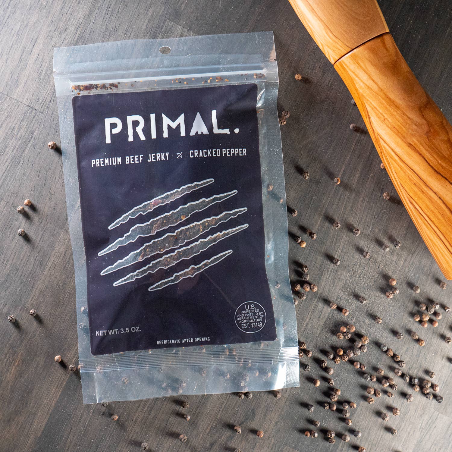 Primal Jerky - Vente Viande séchée - Bœuf séché au poivre concassé Primal 3,5 oz2