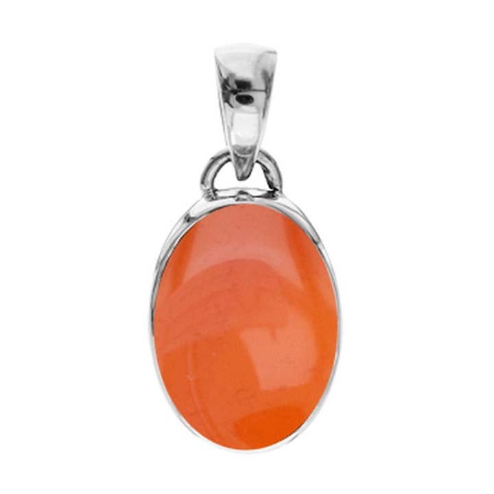 Samira ovalt karneolvedhæng for engroshandel hos Kali Ma Designs - Sterling Silver Jewellery