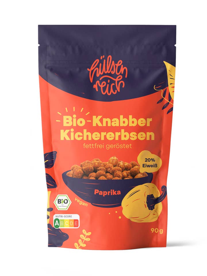 Krispiga rostade ekologiska kikärter — paprika för wholesale av Hülsenreich