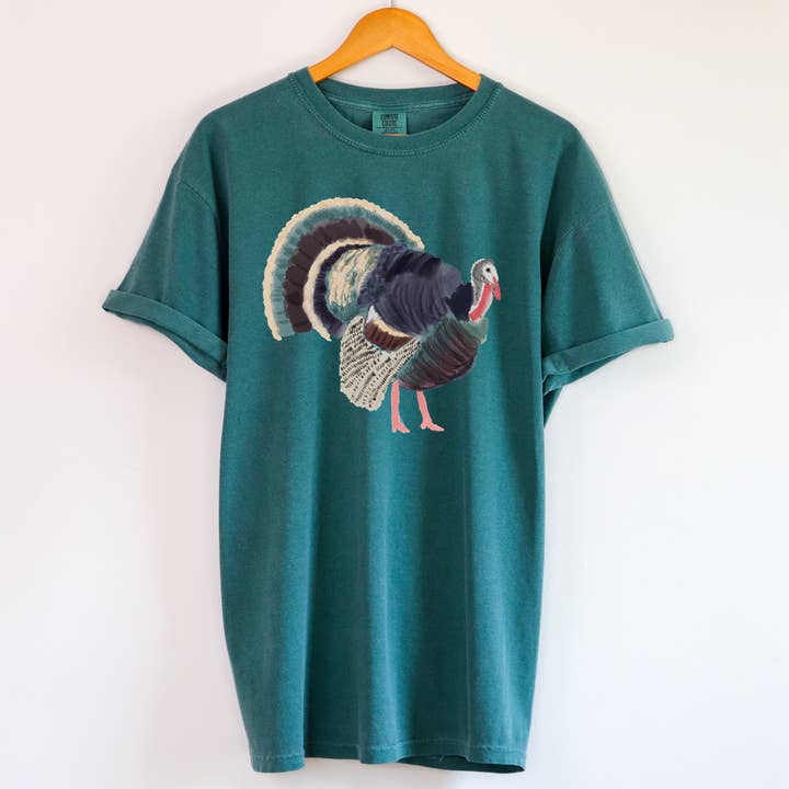 Watercolor Turkey Comfort Colors Tee for wholesale by The Luna T Company