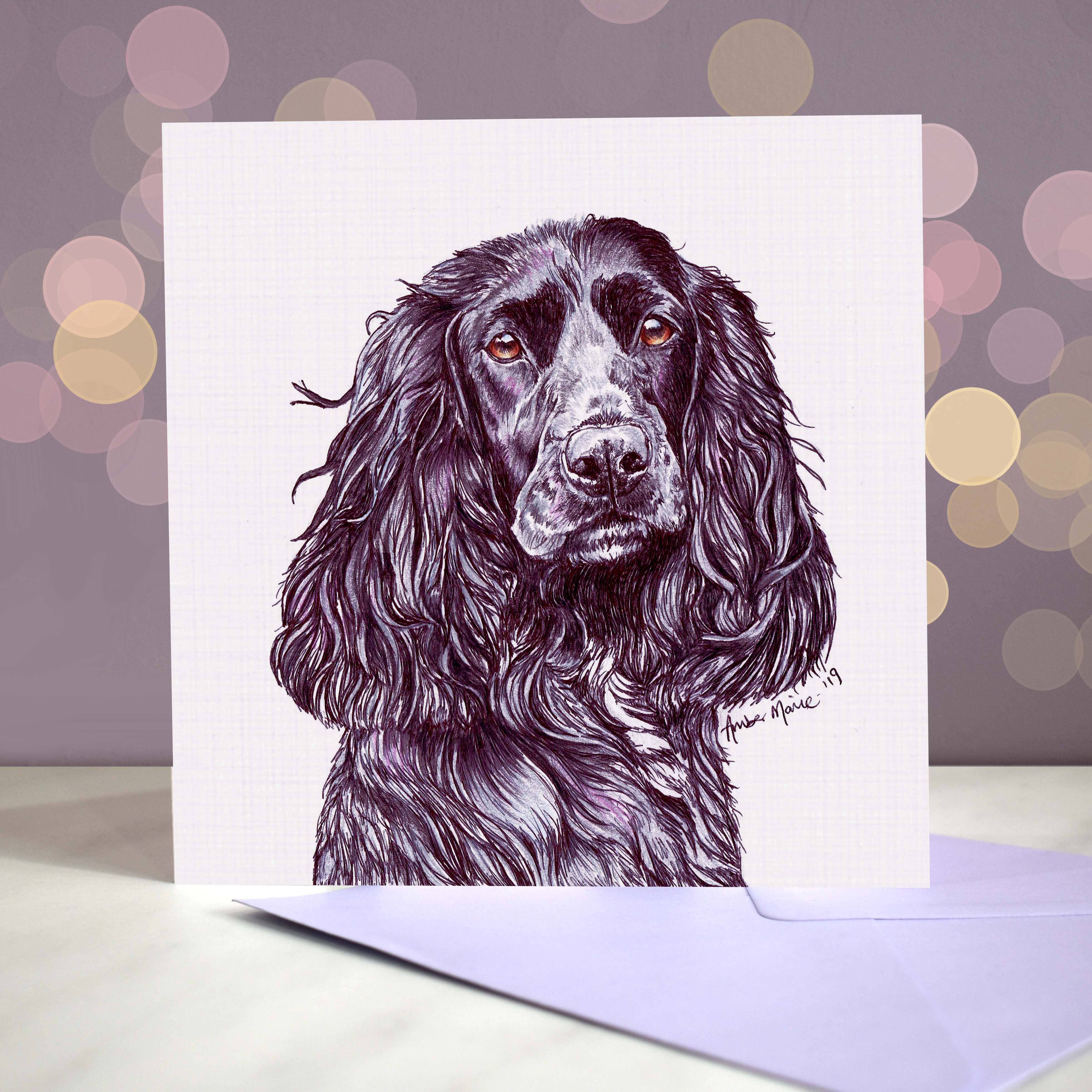 Amber Marie Studio - Wholesale Everyday Greeting Card - Working Cocker Spaniel Most Pupular Greetings Card1