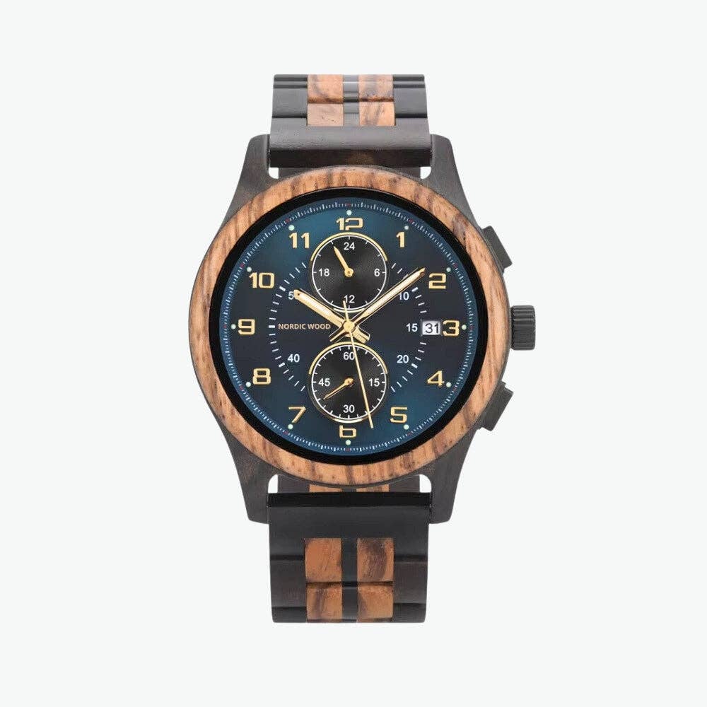 Nordic Wood - Wholesale Wrist Watch - Men's - Bleu Horizon0