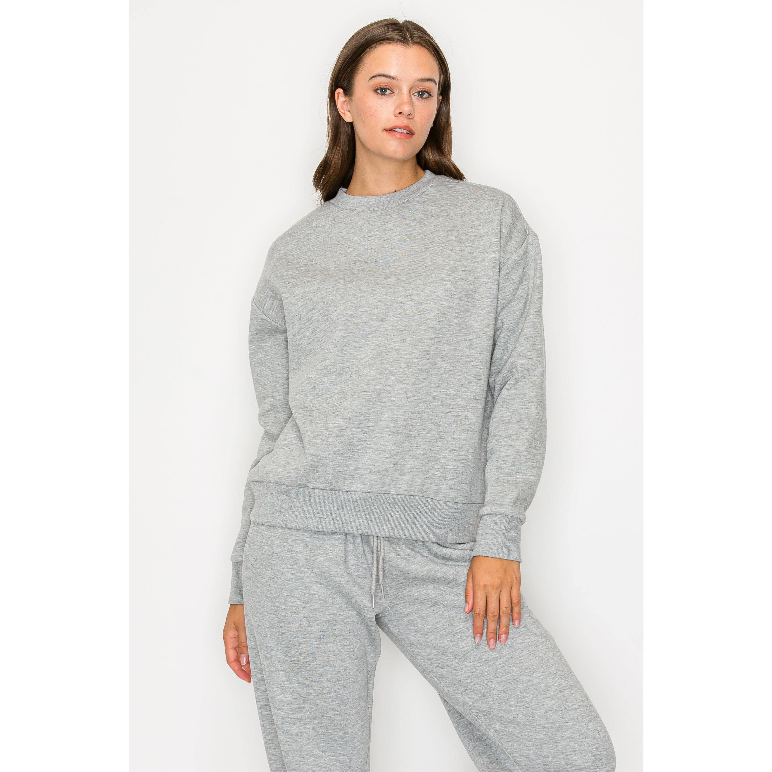 Timeless - Wholesale Sweatshirt - Women's - Oversized Crewneck Fleece Long Sleeve Sweatshirt9