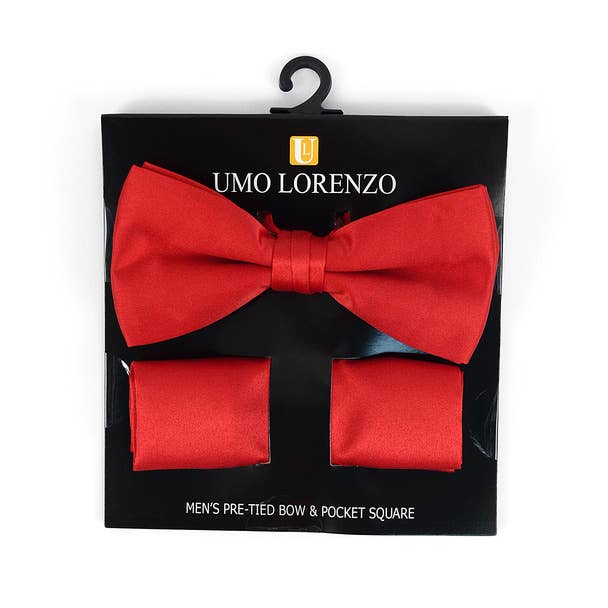 Selini New York - Wholesale Bow Tie - Men's - 100% Poly Satin Men's Banded Bow Tie and Hanky9