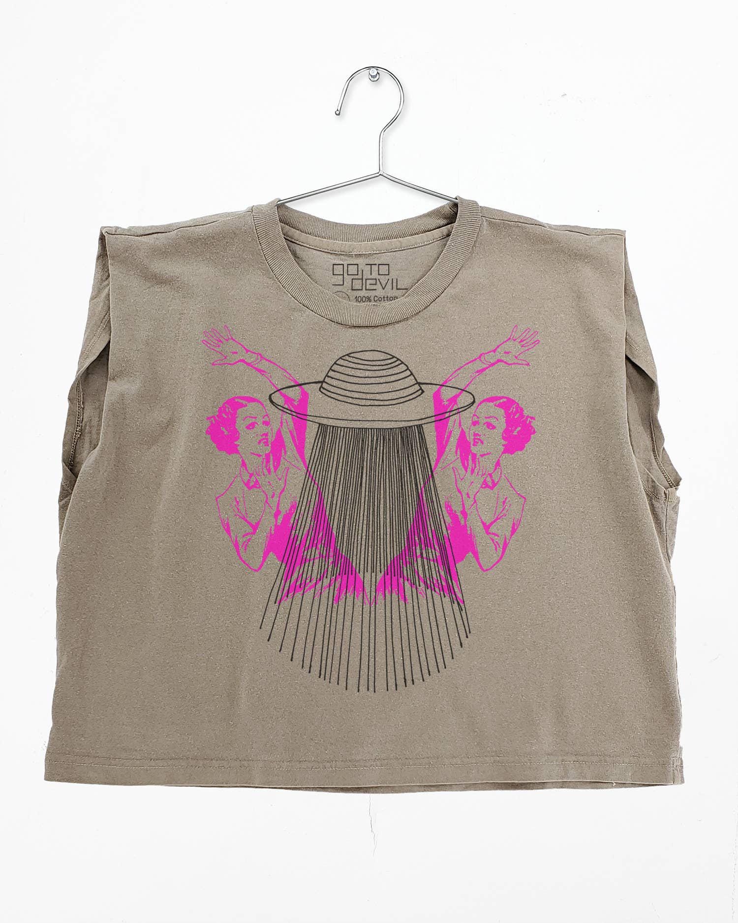 Go To Devil - Wholesale Screen Printed T-Shirt - Women's - UFO Ladies Joan Heavyweight Muscle Tee5