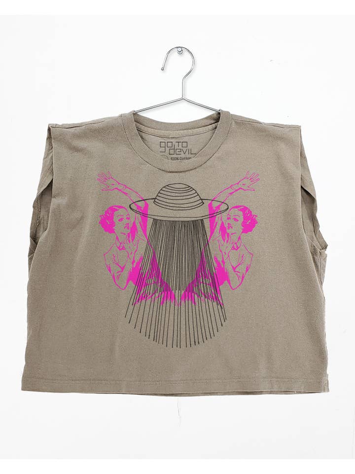 Go To Devil - Wholesale Screen Printed T-Shirt - Women's - UFO Ladies Joan Heavyweight Muscle Tee5