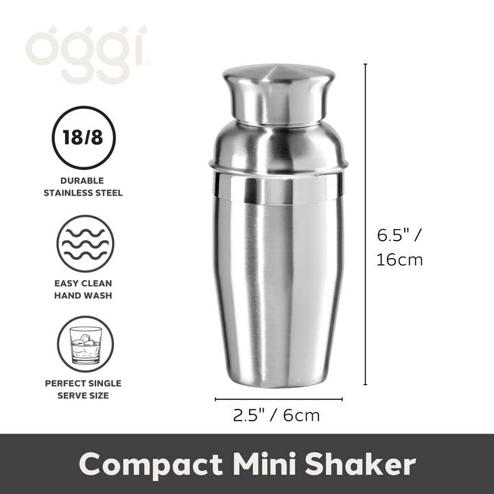 Oggi - Wholesale Cocktail Shaker - Cocktail Shaker - Mini, 10oz Stainless1