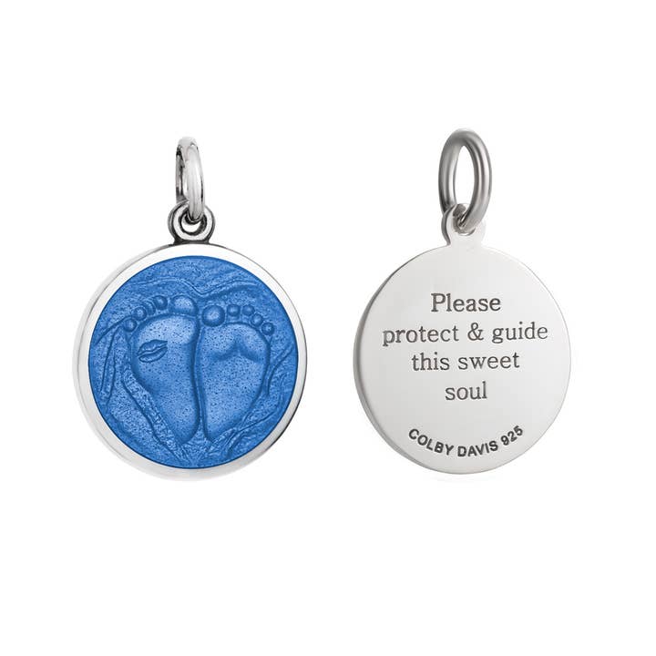 Colby Davis Pendant: Small Baby Feet - Sterling Silver for wholesale by Colby Davis of Boston