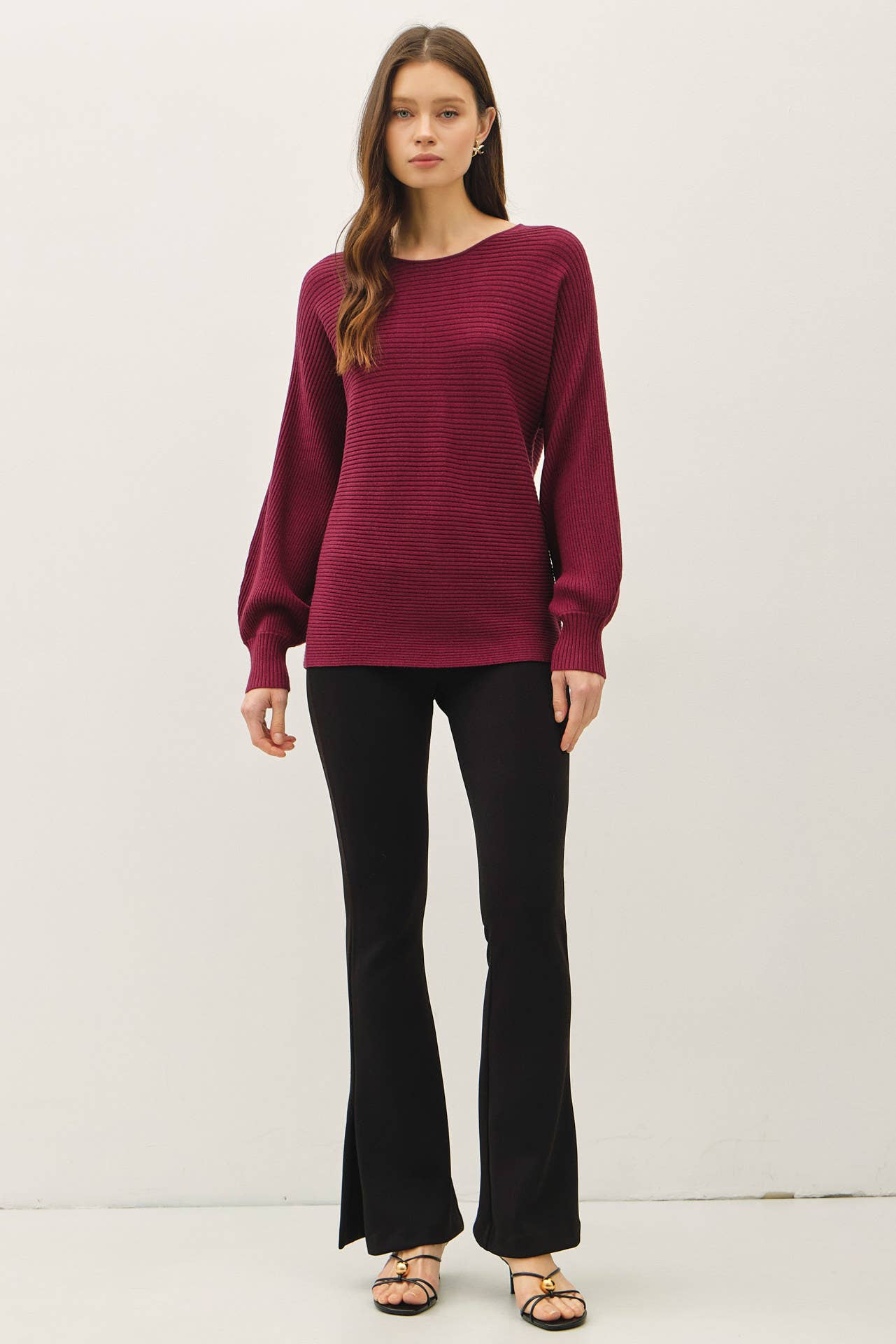 Be Cool - Wholesale Knit Sweater - Women's - HORIZONTAL RIBBED LONG SWEATER20