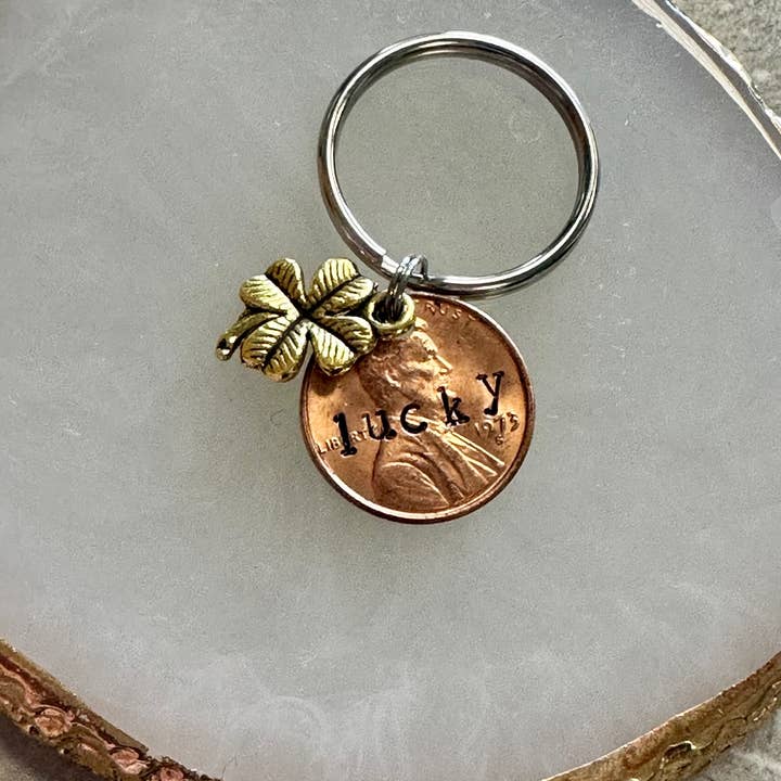 Seize The Night Designs - Wholesale Keychain - Women's - Lucky Penny - Hand Stamped Key Chain1