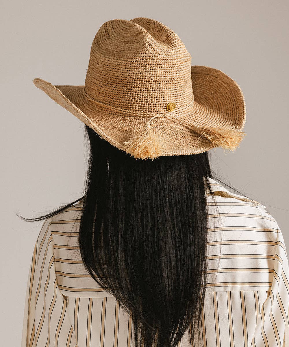 Naturel Chapeau de cowboy en paille pliable Ames en vente sur Faire5