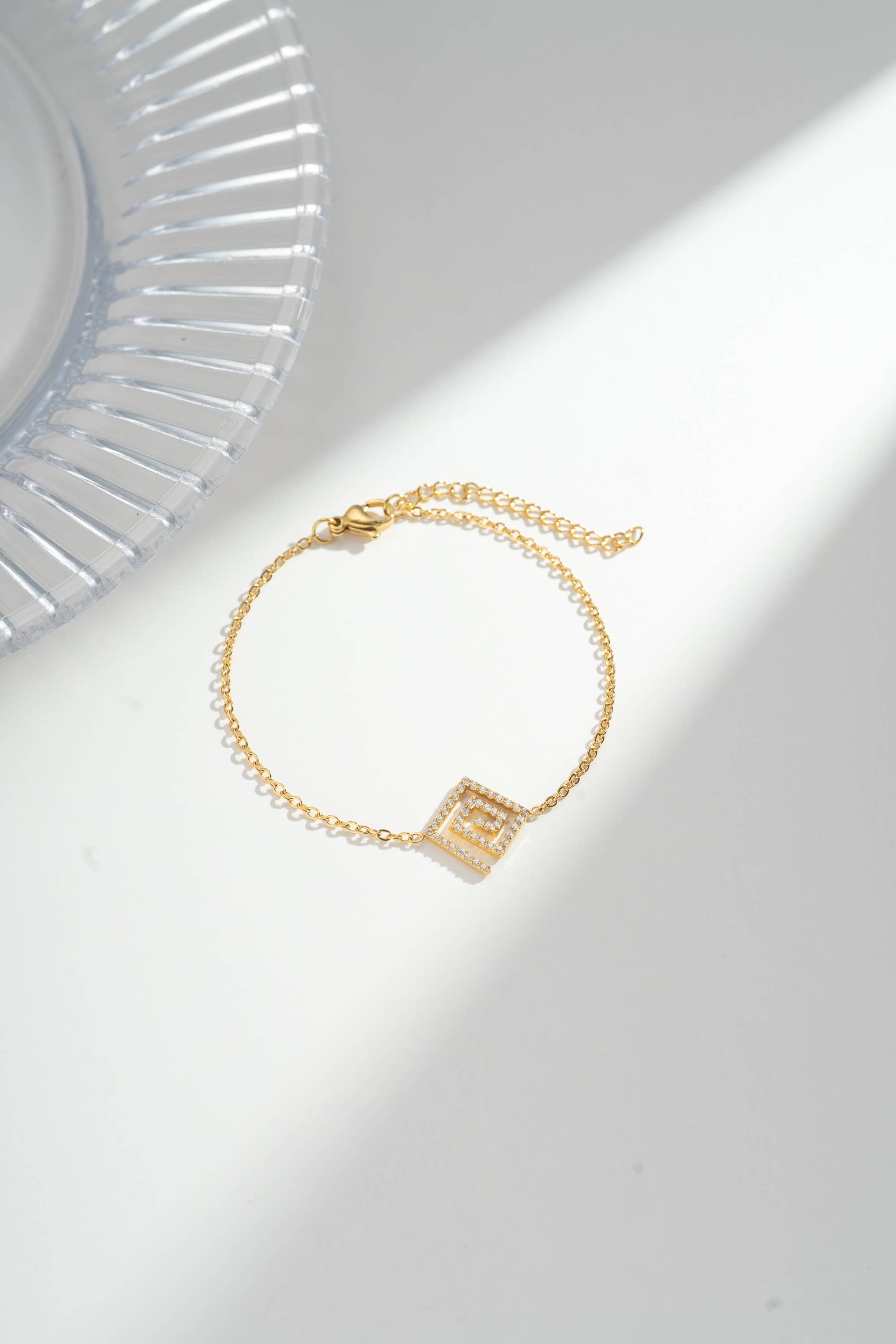 COSMOS – wholesale Jewellery set – Rectangular Spiral Crystal Set 4 Pieces Steel4