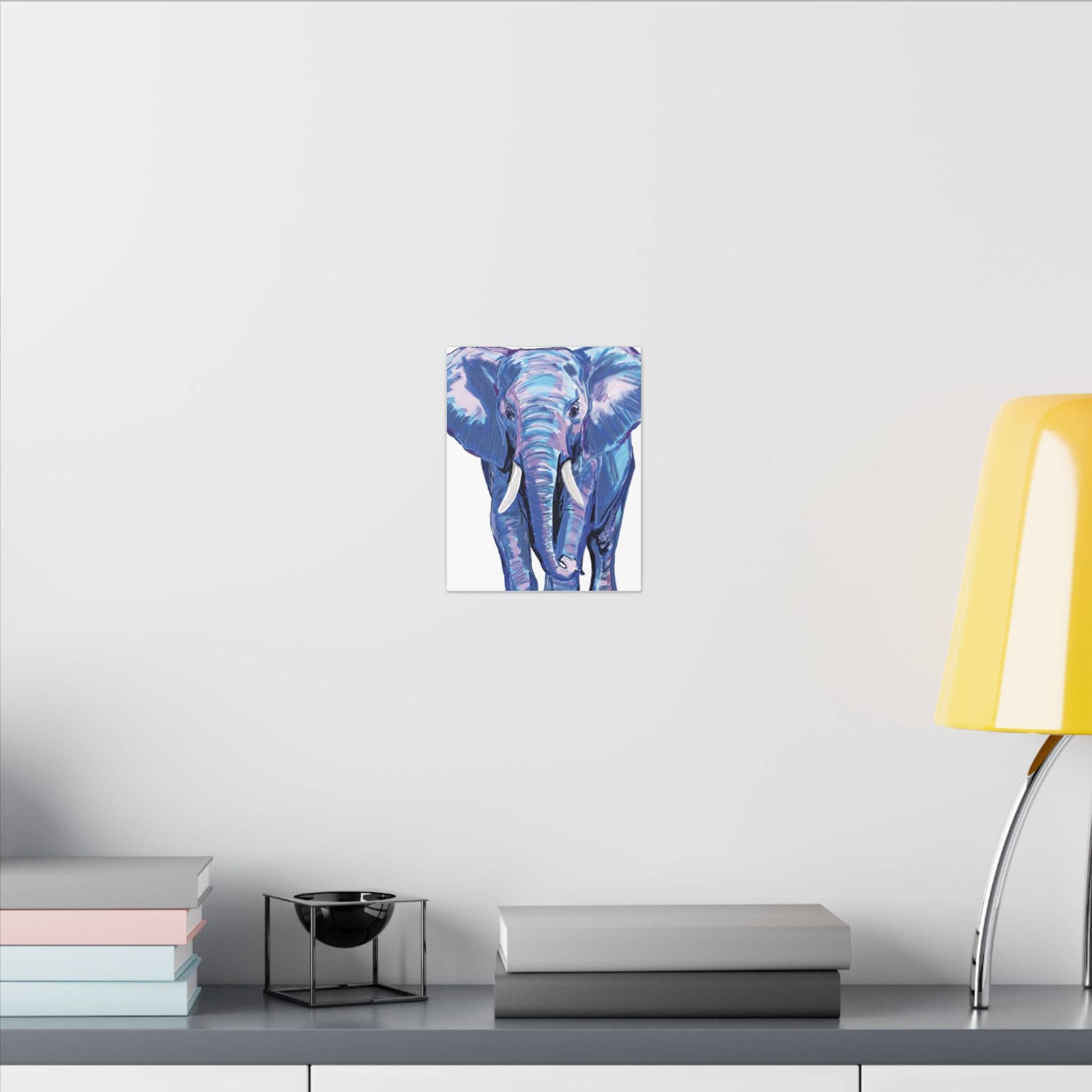 Blue Cava - Wholesale Art Print - Blue and Pink Elephant Canvas Art - Colorful Elephant Wall Décor35