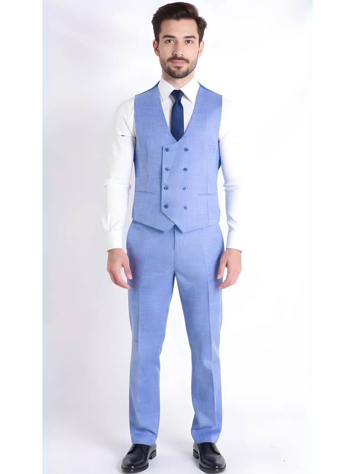 Ferrecci - Wholesale Suit Set - Men's - Rockford Hunter Green Peak Lapel Double Breasted Suit - Slim45