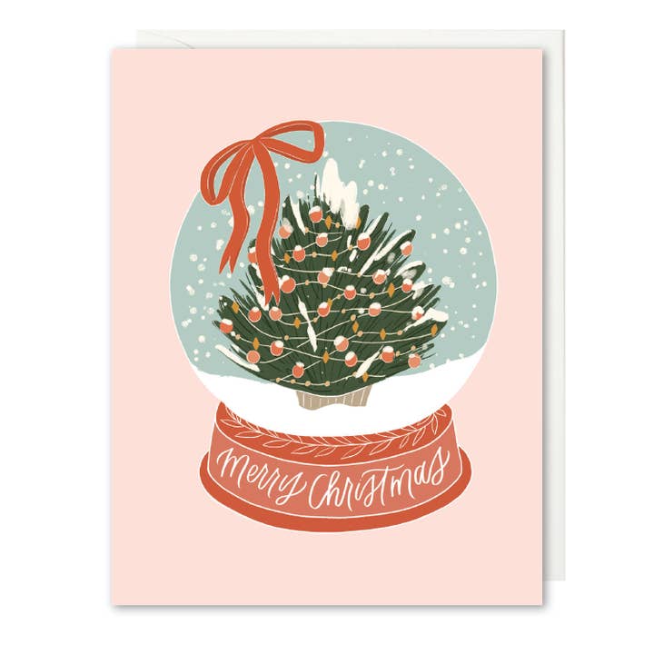 Snowglobe kerstkaart voor wholesale door Selah Paper
