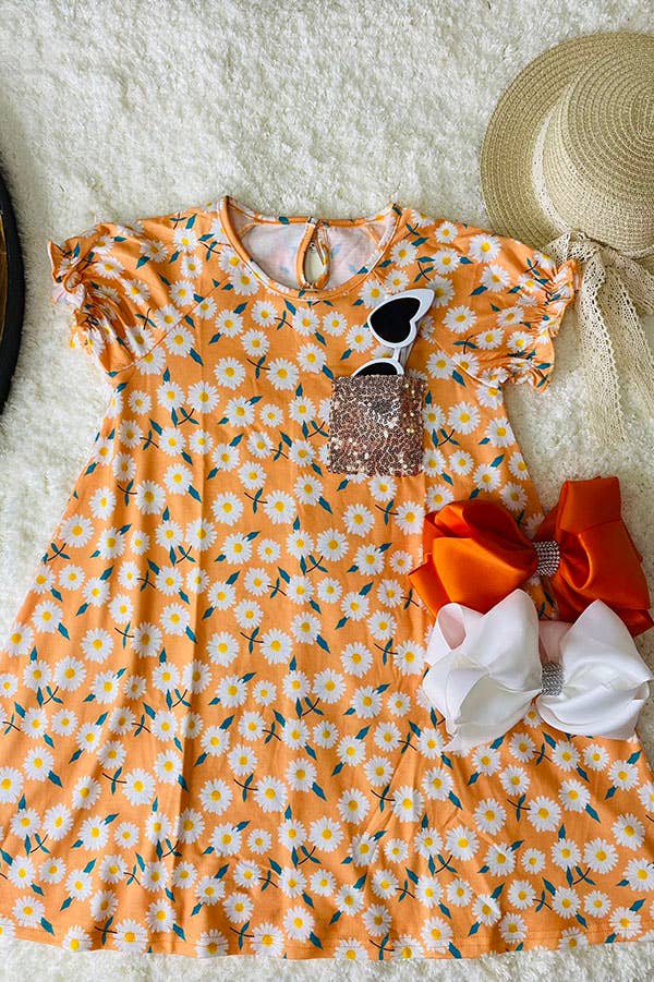 luluclothes - Wholesale Dress - Kids - XCH0555-18H Floral printed short sleeve girls dress1