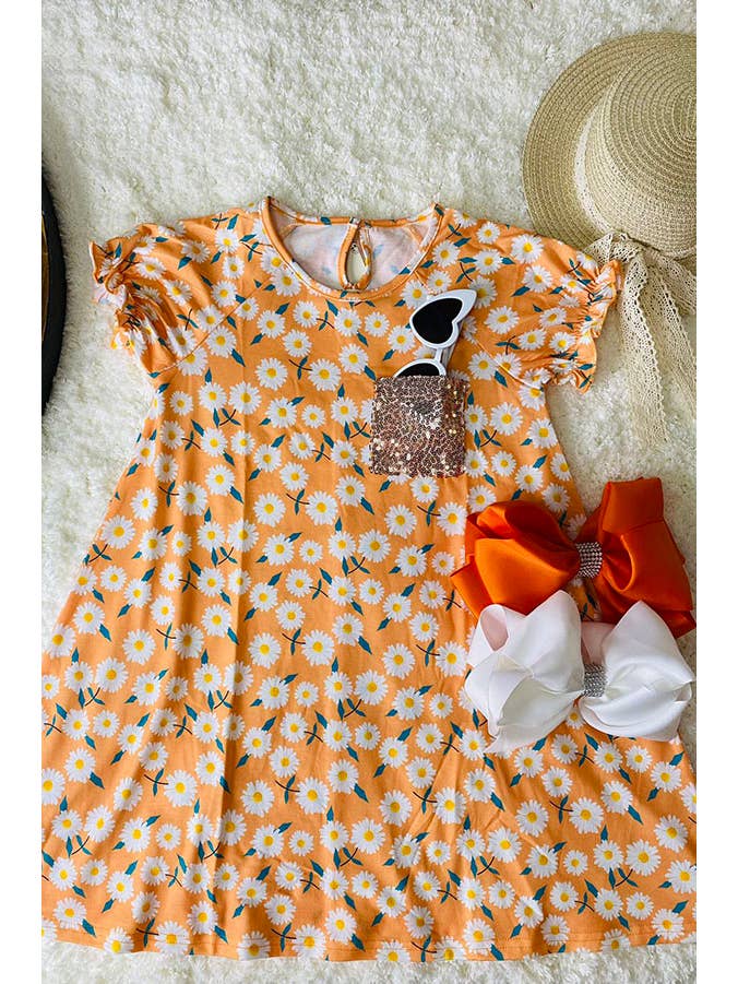 luluclothes - Wholesale Dress - Kids - XCH0555-18H Floral printed short sleeve girls dress1