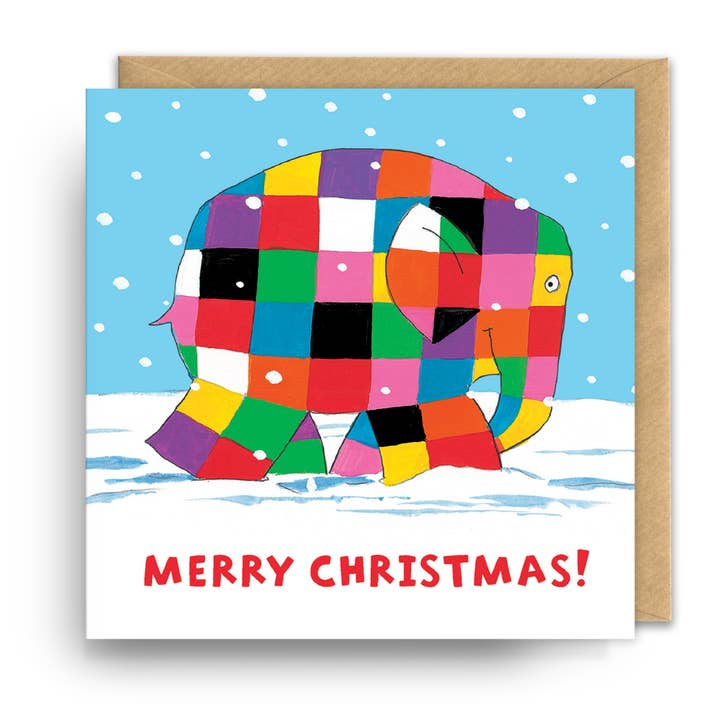 Square Christmas Card | Elmer | Merry Christmas for wholesale by Hype Associates Ltd