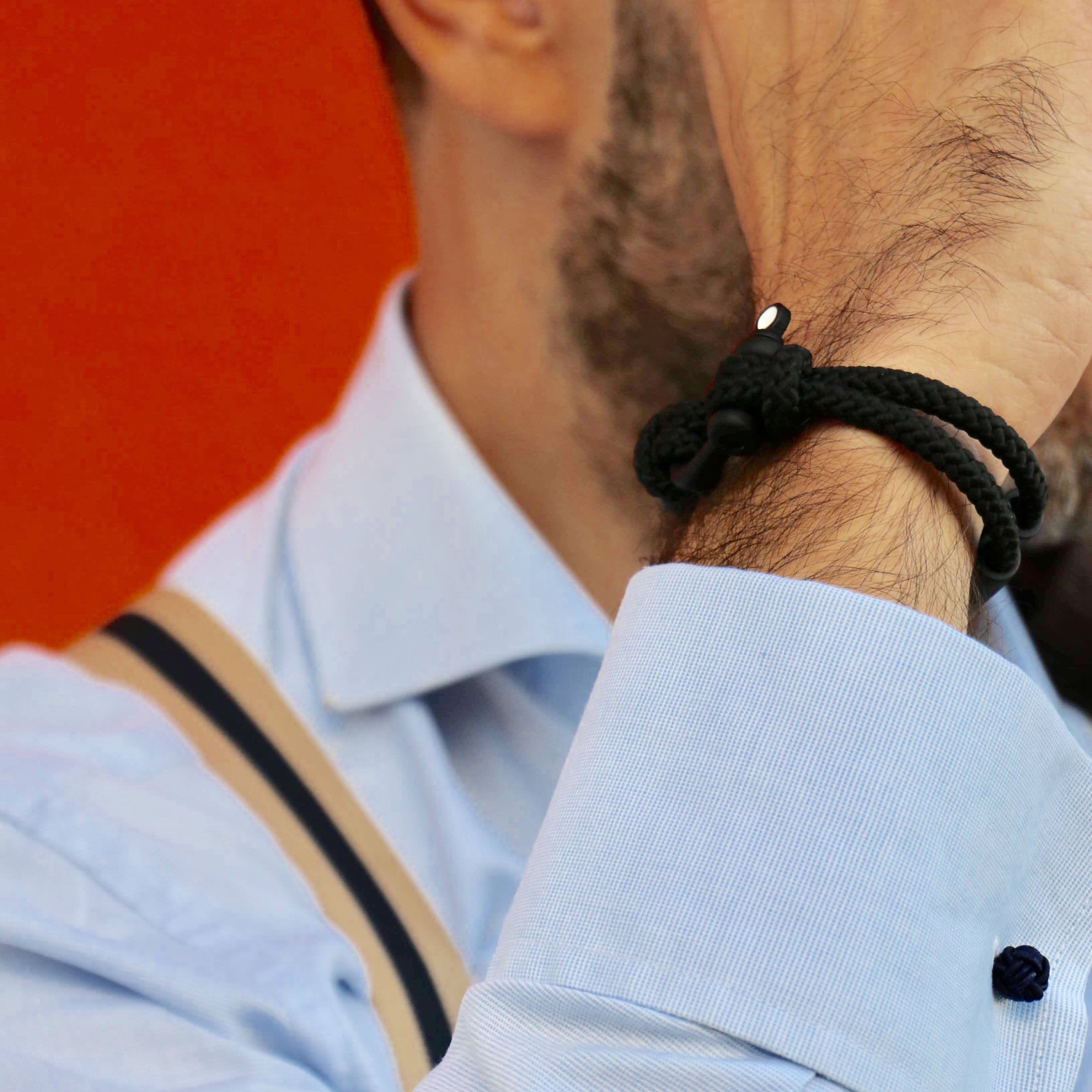 Être - Bracelets & Accessories - Wholesale Woven/Braided Bracelet - Men's Bracelet | Poseidon - notte2