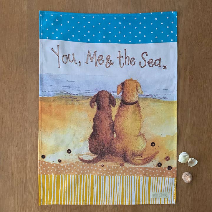 Tu, Eu e o Mar Toalha de Chá por atacado de Alex Clark Art