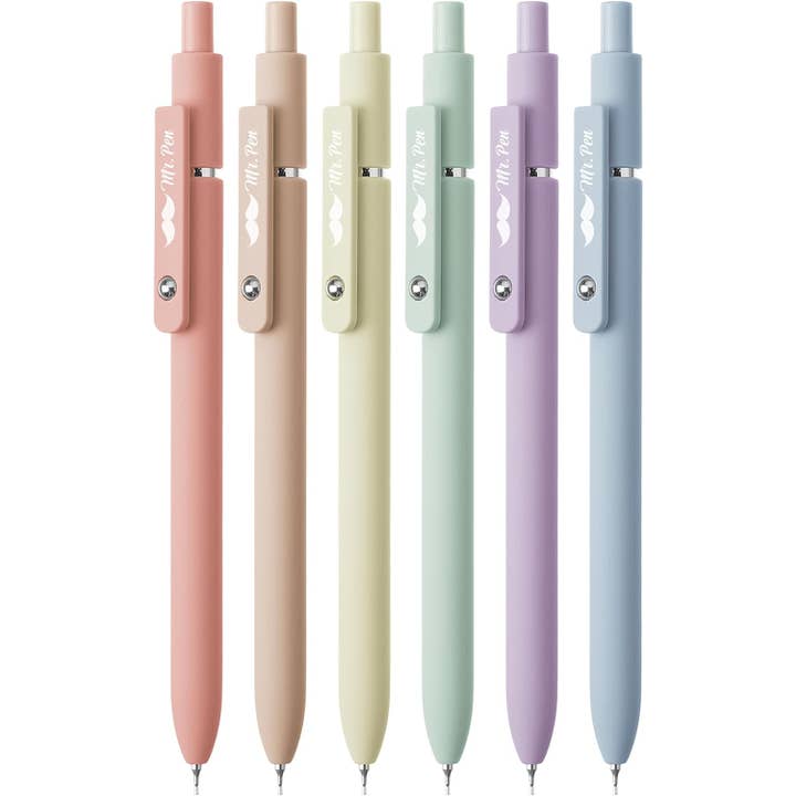 Mr. Pen - Wholesale Pen - Mr. Pen- Retractable Gel Pens, 6 Pack, Pastel Barrels