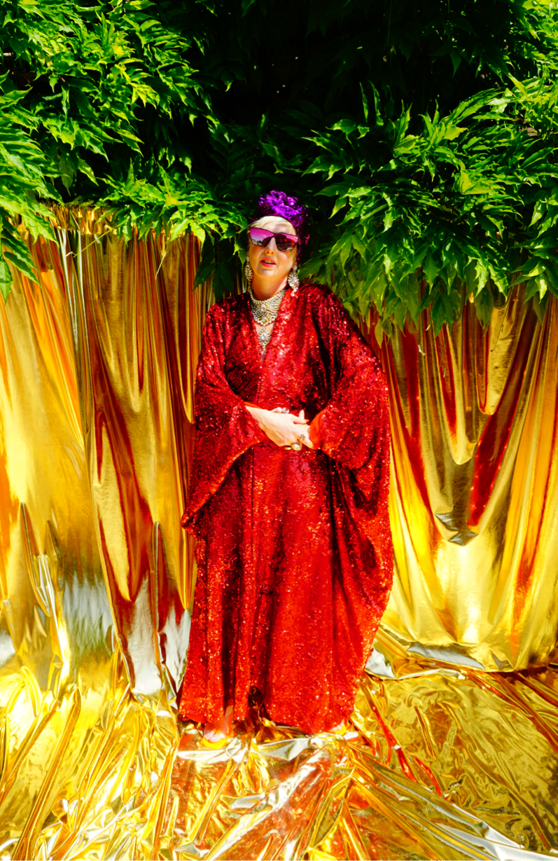 Fumbalinas – wholesale Kaftan – Women's – Red Holographic Sequin Maxi Kaftan Gown / Kimono Robe24