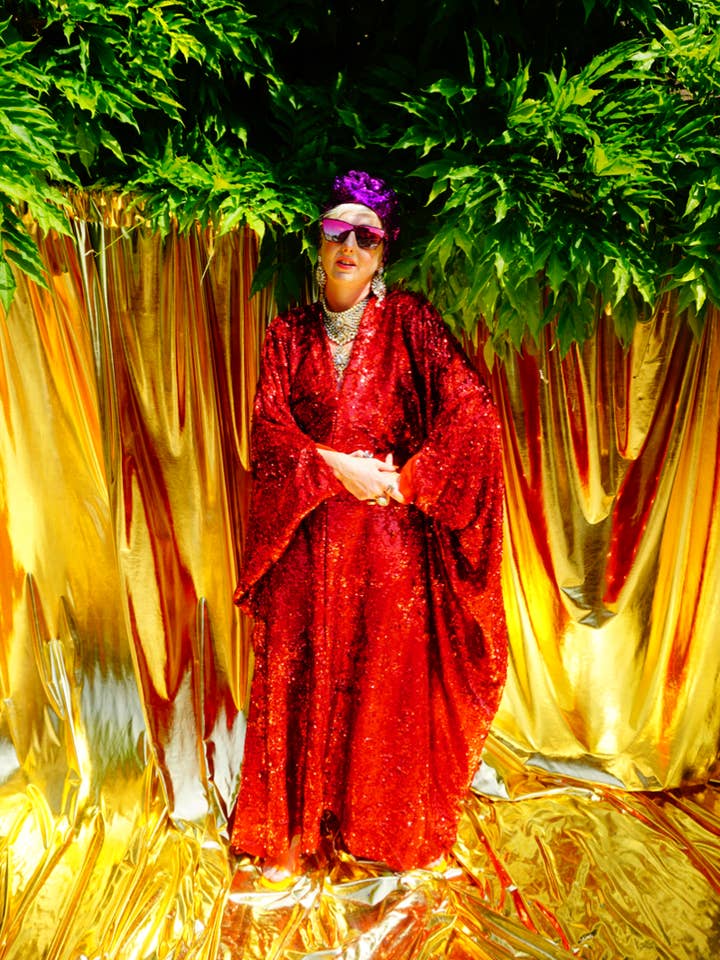 Fumbalinas – wholesale Kaftan – Women's – Red Holographic Sequin Maxi Kaftan Gown / Kimono Robe24
