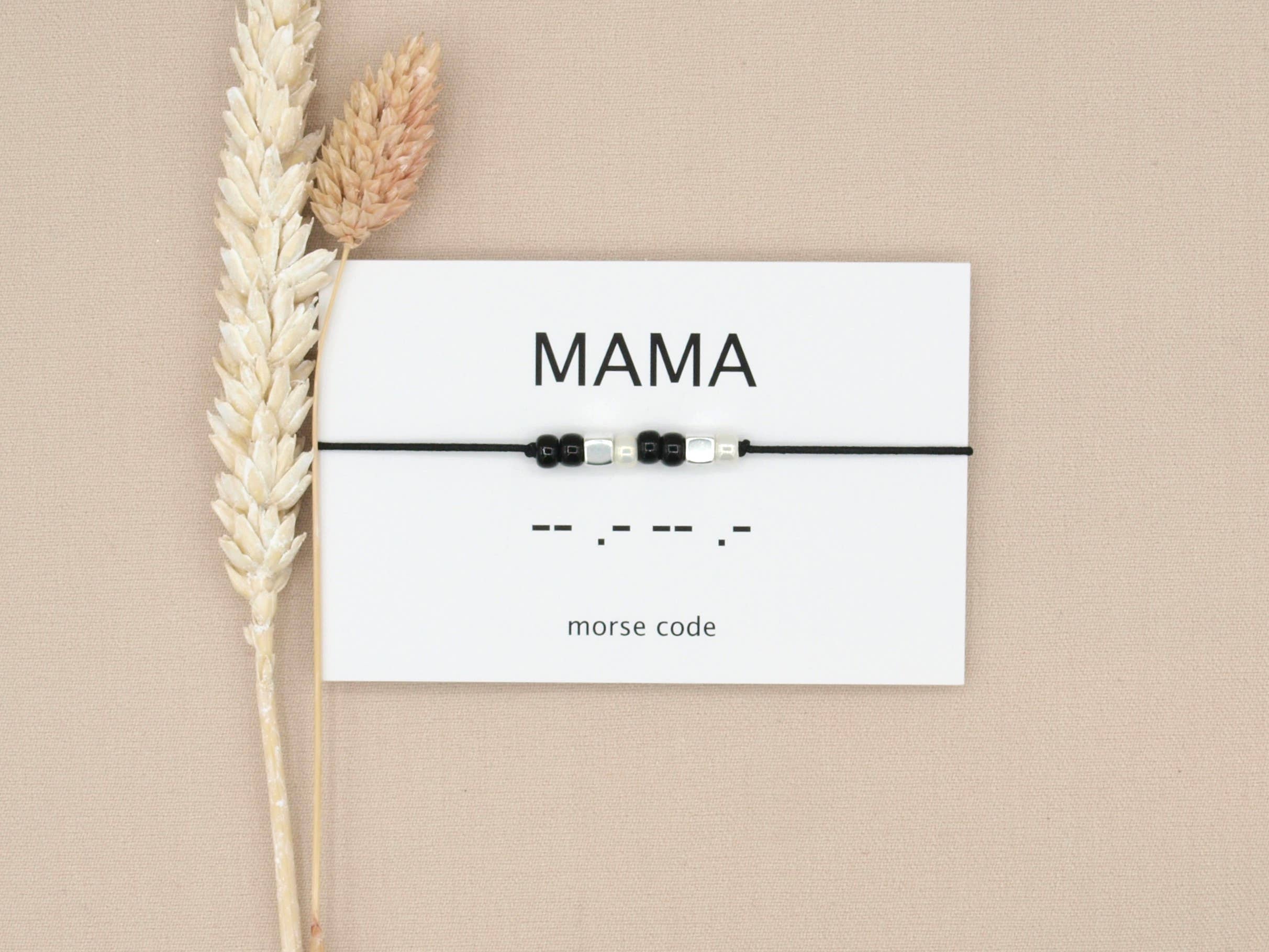 by Indah - Vendita all'ingrosso Bracciale con perline - Fascia da braccio con codice Morse Mama (argento, rosé goud, goud)8