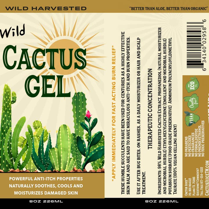 Cactus Juice - Wholesale Aftersun/Sun Damage Repair Cream - Wild Harvested Cactus Gel - Soothing & Moisturizing3