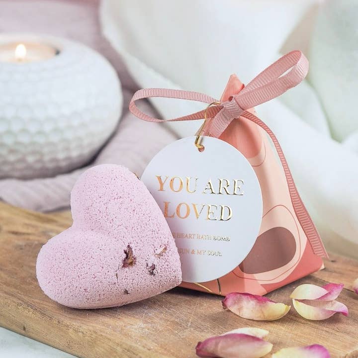 Love Heart Shaped Rose Luxury Bath Bomb⎜Valentine's Day Gift for wholesale by The Sun & My Soul Bath Bomb Soak Wellness Gifts