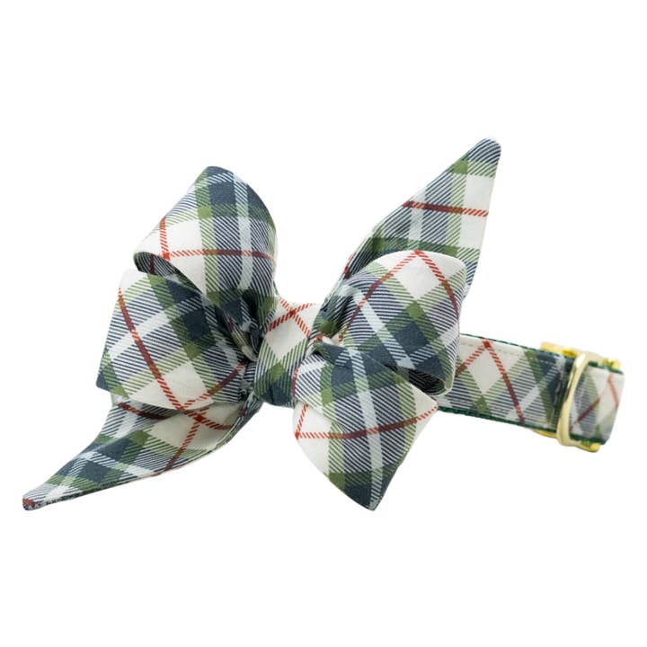 Coleira para Cão com Laço Belle em Xadrez Huntington por atacado de Crew LaLa