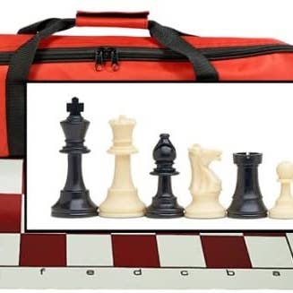 Tournament Chess Set with Red Bag - 3.75 Inch King for wholesale by Wood Expressions