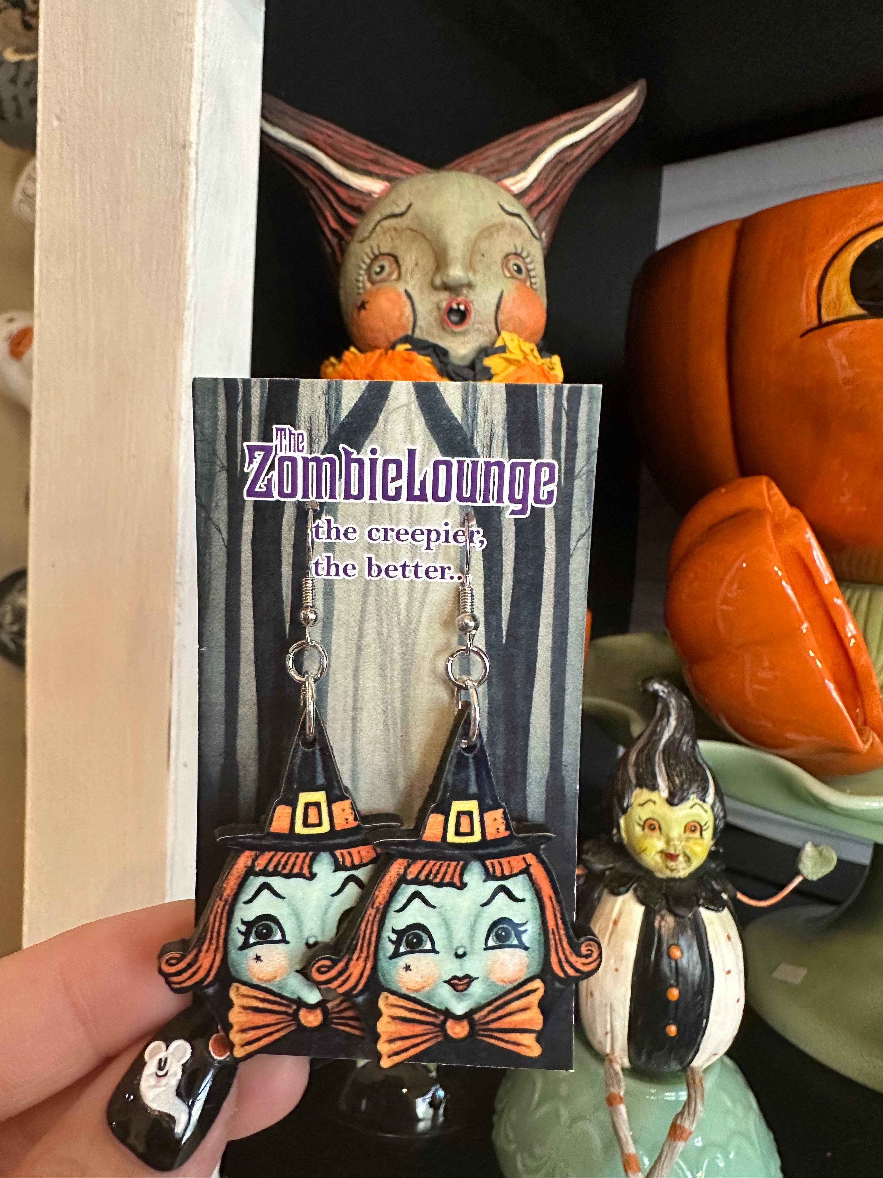 Zombie Lounge Bootique - Wholesale Stud/Post Earrings - Johanna Parker Witch Earrings0