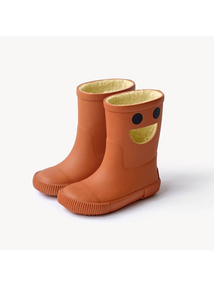 BOXBO - Wholesale Rain Boots - Kids - WISTITI Kids Rain Boots, Thermal, Eco Rubber -Brown2