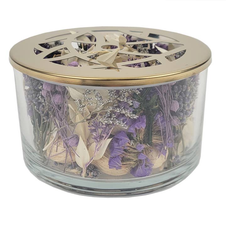 Andaluca - Wholesale Potpourri - Amber Lavender Glass Bowl Potpourri