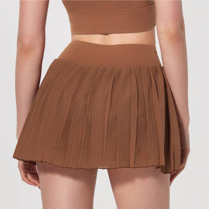 Crave by FW - Wholesale Athletic Skirt - Women's - Fashion Solid Color Double Layer Tennis Skirt2
