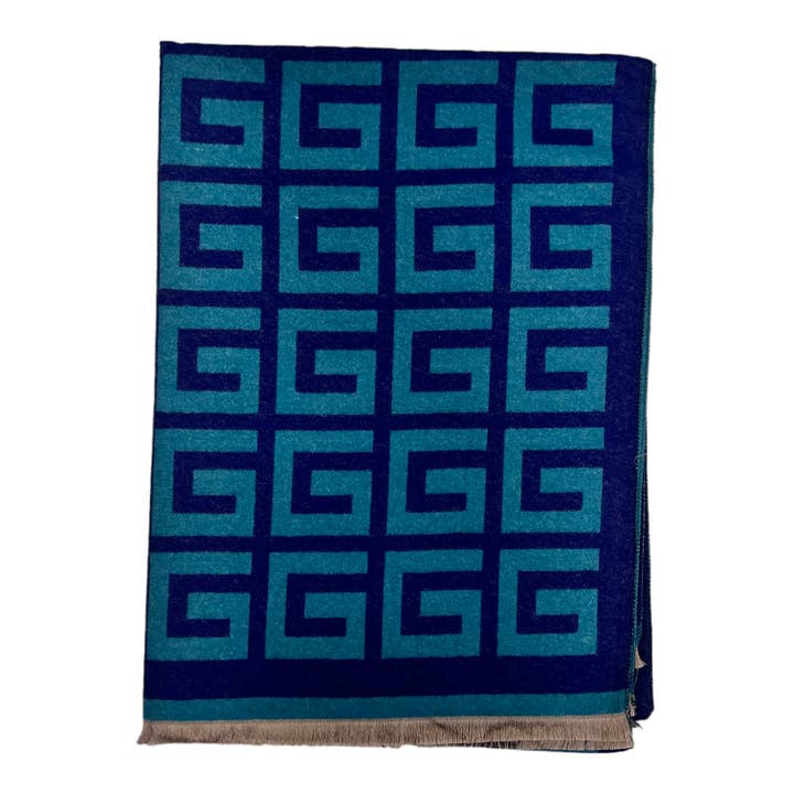 London Scarves - Wholesale Scarf – Women's - Big Maze print cashmere blend winter scarf10