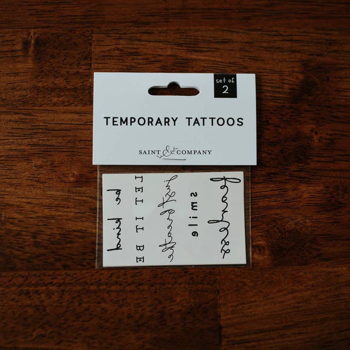 Saint & Company - Wholesale Temporary Tattoo - Self Love Affirmation Temporary Tattoos