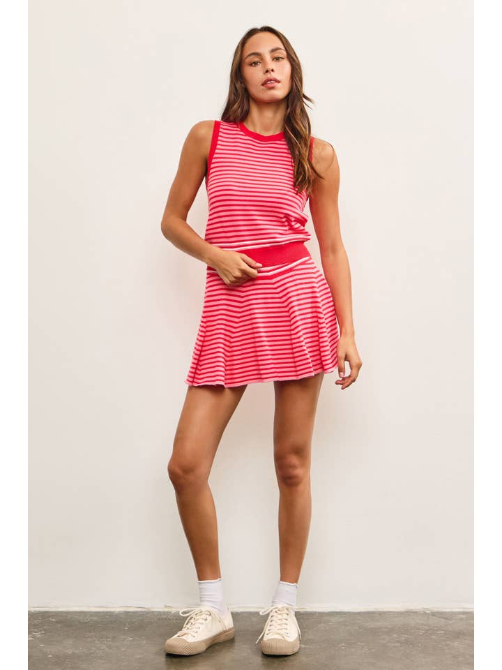 Mustard Seed - Wholesale Skort - Women's - STRIPED FLARE SWEATER SKORT