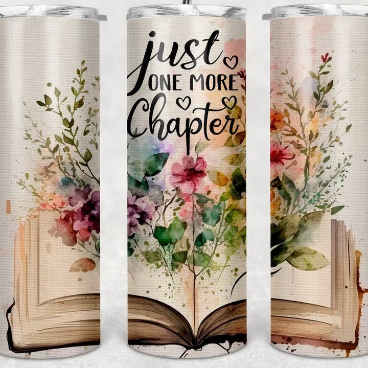 One More Chapter Tumbler, Book Reading, 20 oz Skinny Tumbler for wholesale by Dm Crafting