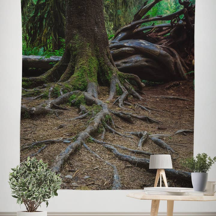 Northwest Forest Tree Roots Wall Tapestry for wholesale by lostkatphoto