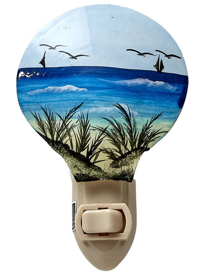 Veilleuse LED détachable scène côtière peinte pour la vente par HS Seashells