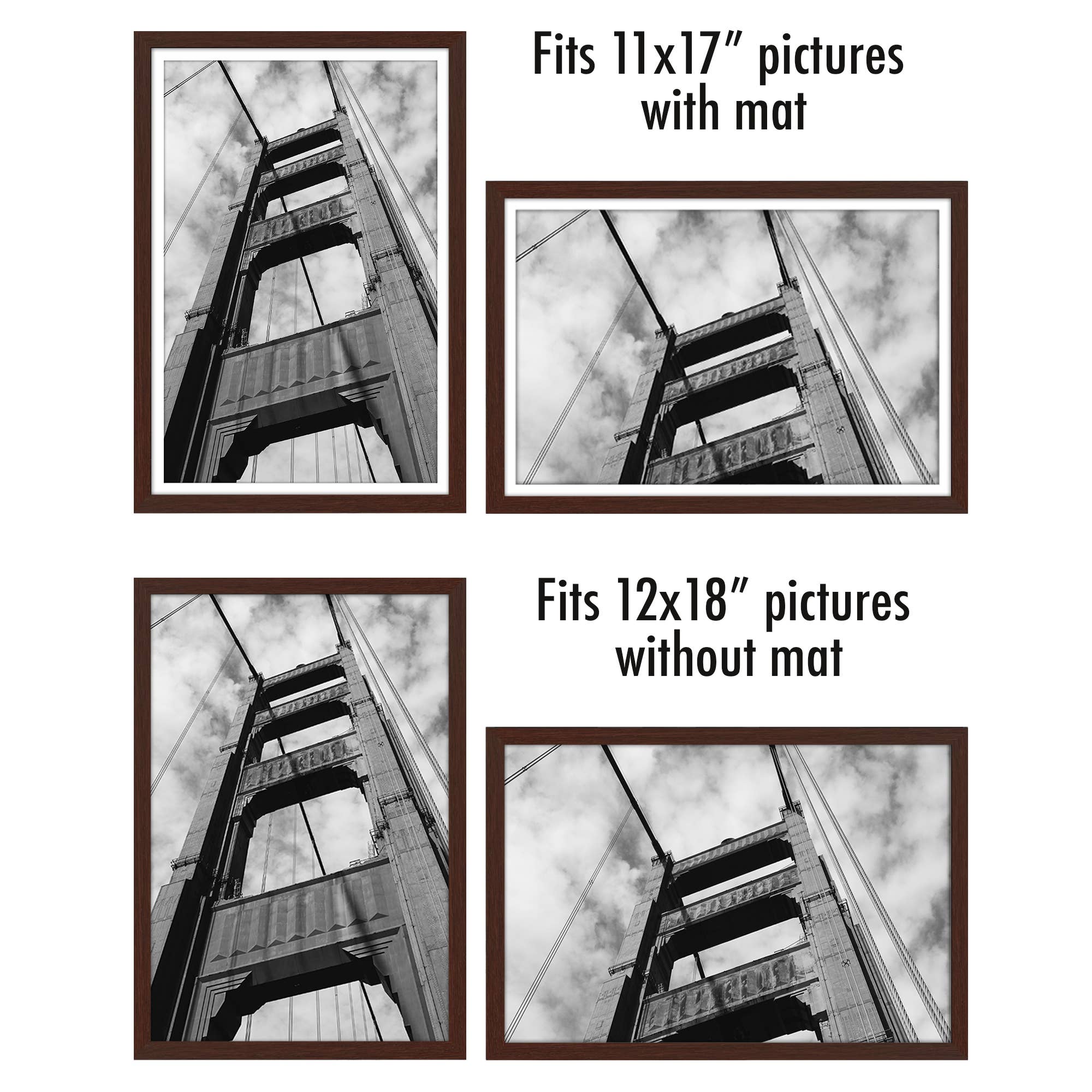 Americanflat - Wholesale Picture Frame - Americanflat Picture Frame with Mat Slim Molding (5 Pack)87