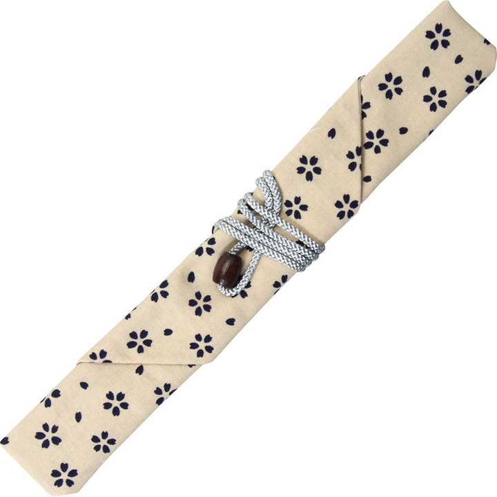Wholesale Chopsticks - Wholesale Chopsticks - Chopstick Pouch Small Flowers Beige