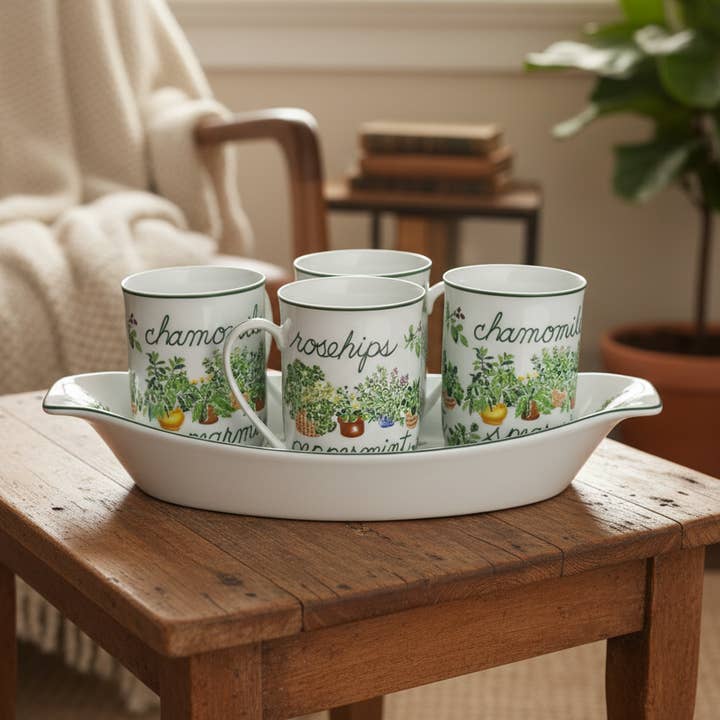 Vintage Victory Garden “Just Herbs” Mug Set – Taste Setter by Sigma for wholesale by Sunny Grove